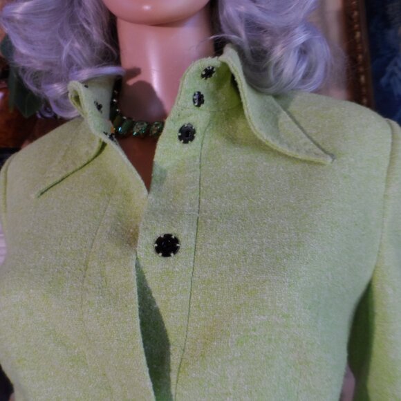 Dolce&Gabbana Light Green Tweed Textured 100% Silk Skirt Suit Size IT 46 - US 10 - Picture 6 of 16